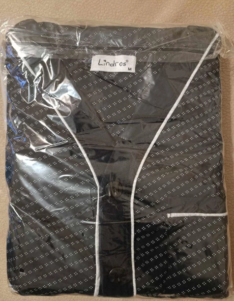 Lindros Erkek Gömlek Yaka İnterlok Uzun Kol Pijama Takımı 00146 - 1 Adet XL Lacivert - 3