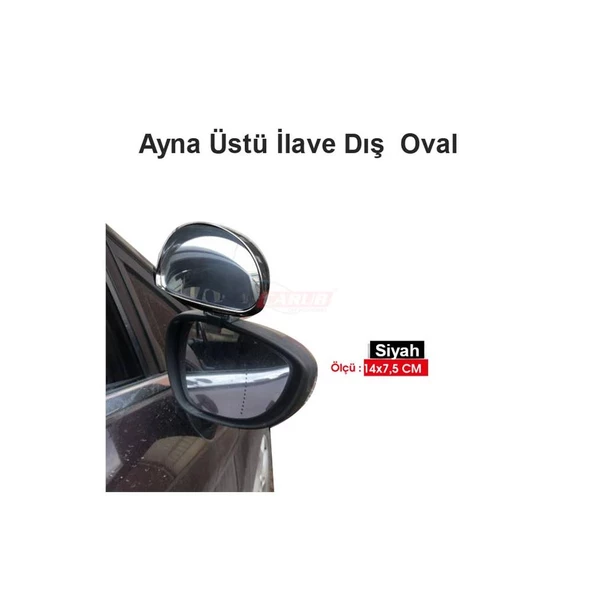 Ayna Üstü İlave Dış Oval 14x7,5cm Siyah Büyük Eğitmen Aynası BR0221181