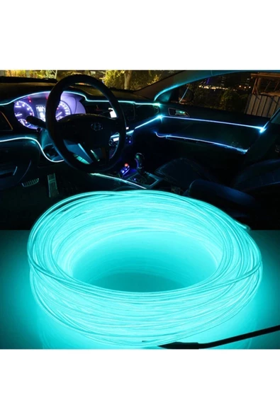 2 Metre Buz Mavi Araç Içi Torpido Ledi Renkli Ip Neon Ip Led Şerit Led Neon Ip Led - 2