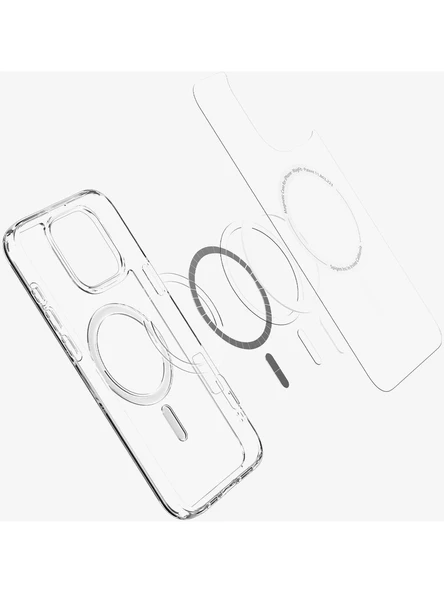 iPhone 16 Pro Kılıf Crystal MagSafe Özellikli Şeffaf - Resim 4