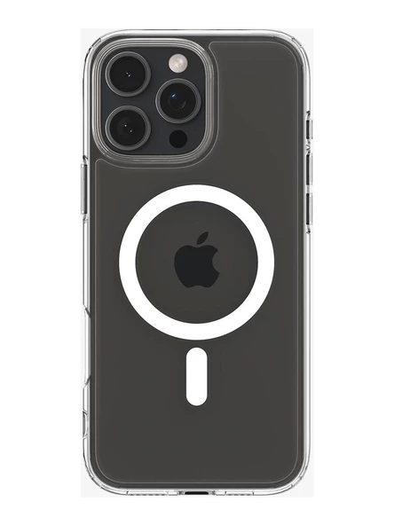 iPhone 16 Pro Kılıf Crystal MagSafe Özellikli Şeffaf - Resim 2