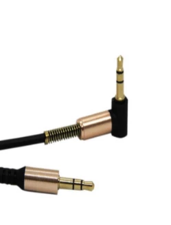 3.5 Mm Erkek/erkek 1.kalite Kutulu Stereo Aux Kablo L Uçlu Yaylı Spiralli Ses Aktarım Kablosu - 4