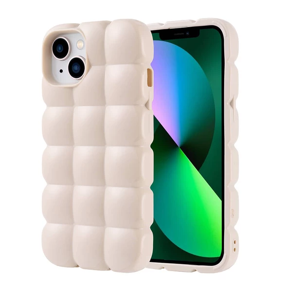 iPhone 14 Kılıf Parlak Esnek Silikon Dom Dom Kapak - 5