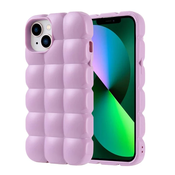 iPhone 14 Kılıf Parlak Esnek Silikon Dom Dom Kapak - 3
