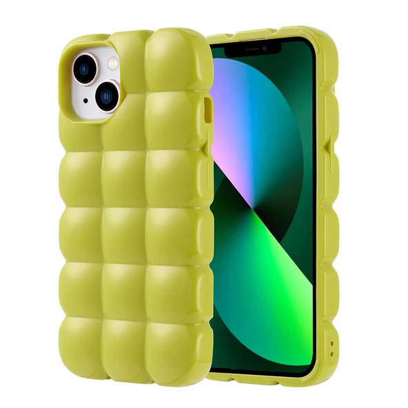iPhone 14 Kılıf Parlak Esnek Silikon Dom Dom Kapak - 6