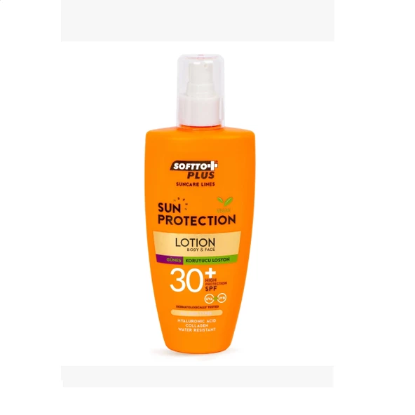Softto Plus 30 spf koruyuculu vücut ve yüz güneş losyonu UVA&UVB 200 ml