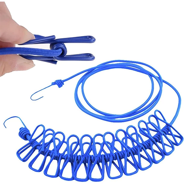 SUNUP TAŞINABİLİR ELASTİK MANDALLI ÇAMAŞIR İPİ - 2