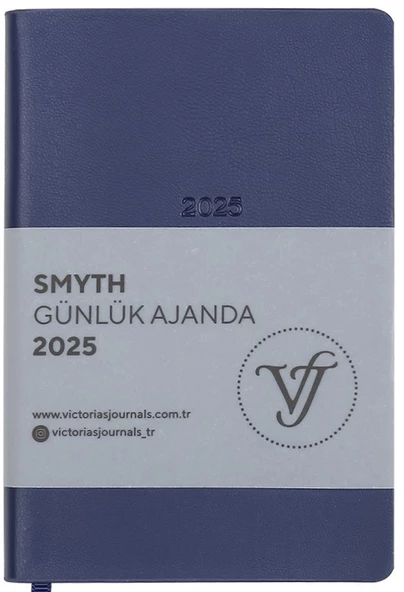 VJ AJANDA 2025 GÜNLÜK 9x14 SMYTH IVORY GÜMÜŞ YALDIZ DESEN 80 GR MAVİ 416 SF. 124-1493 - 1 ADET