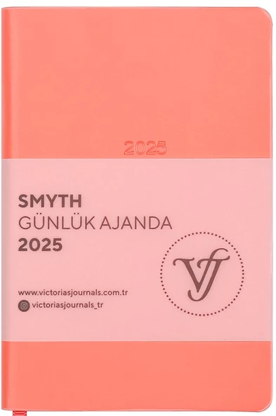 VJ AJANDA 2025 GÜNLÜK 9x14 SMYTH IVORY GÜMÜŞ YALDIZ DESEN 80 GR ŞEFTALİ RENGİ 416 SF. 124-1496 - 1 ADET