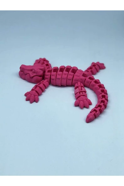 3d Hareketli Timsah Figürlü Oyuncak & Masa Dekoru - Pembe - Resim 4