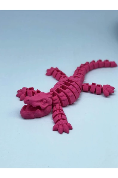 3d Hareketli Timsah Figürlü Oyuncak & Masa Dekoru - Pembe - Resim 3