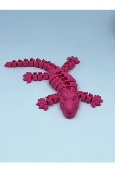 3d Hareketli Timsah Figürlü Oyuncak & Masa Dekoru - Pembe - Resim 2