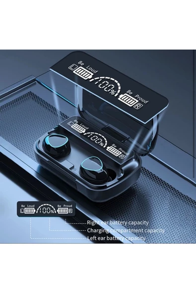 M10 Bluetooth Kulaklık Ipx7 Suya Dayanıklı 9d-1200 Mah Powerbank Aktif Gürültü Önleyici - 5