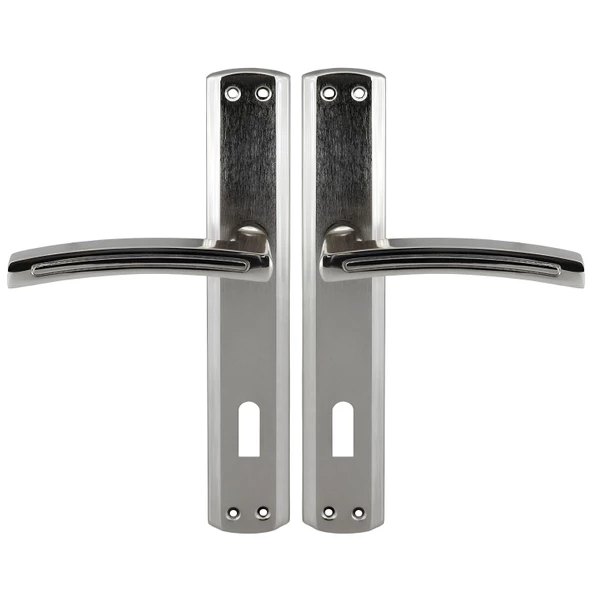 Armoni Oda Kapı Kolu Nikel İnox Aynalı Sağa Sola Uygun Ön Arka Oda Kapısı 1 Takım - Resim 7