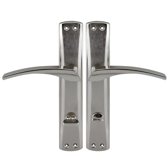 Lavanta WC Banyo Kapı Kolu Nikel İnox Aynalı Sağa Sola Uygun İç Dış Wc Kapısı Kilitlenebilir 1 Takım - 5