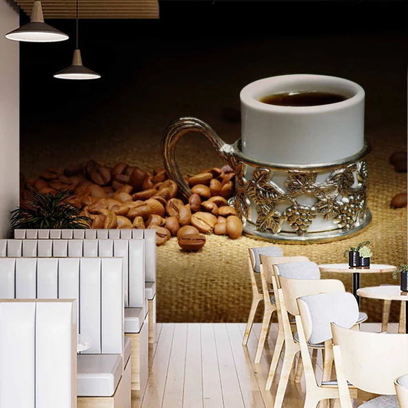 Fincanda Kahve Cafe Duvar Kağıdı Baskı - 2
