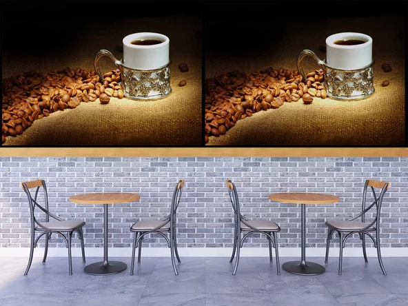 Fincanda Kahve Cafe Duvar Kağıdı Baskı - 4
