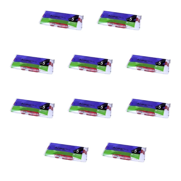 Naksan ArmaPlus Takviyeli Kalın Baskılı Beyaz Çanta Poşet Torba - 50x60 Cm. - 50 Adetlik 10 Paket