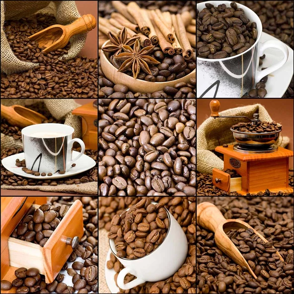 Kahve Çekirdeği Cafe Duvar Kağıdı Baskı - 5