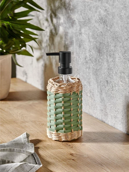 The Mia Rattan Sıvı Sabunluk Yeşil 483 ml SBN0075 - 2