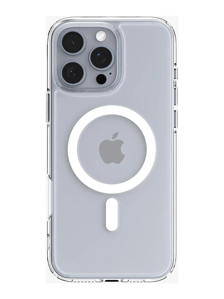 iPhone 16 Pro Max Kılıf Crystal MagSafe Özellikli Şeffaf - Resim 2