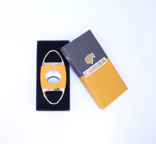 Cohiba Puro Makası/Kesici - Mat Sarı/Rosegold - Resim 5