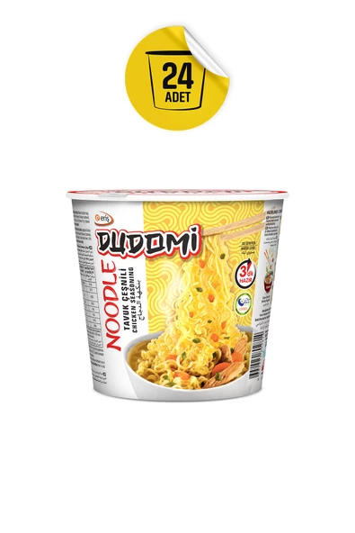 DUDOMİ 24'lü Tavuk Çeşnili Noodle Bardak 60 Gr