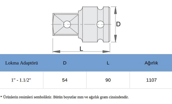 Unior 233.7 1" - 1.1/2" Havalı Lokma Adaptörü 1'' - 6