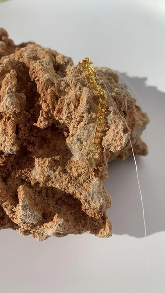 Parlak Mor Renkli 2'li Prizma Kare Üçgen Kombin Misinalı Ucu Kristal Gold Aksesuarlı Epoksi Kolye - 7