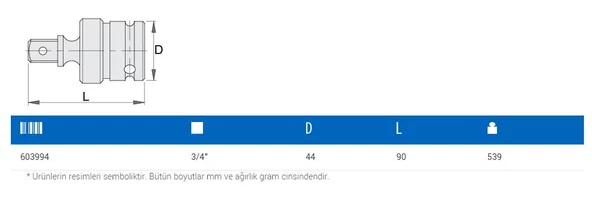 Unior 232.6 Havalı Lokma Mafsal 3/4'' - 6