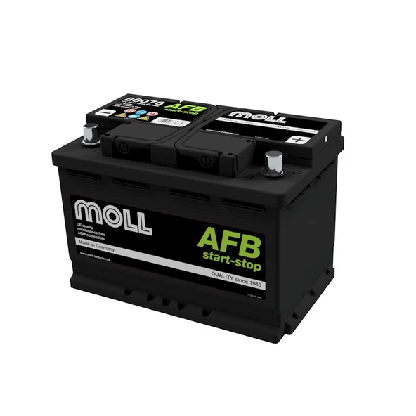 Moll 12 volt 76 Ah AFB Start-Stop Akü