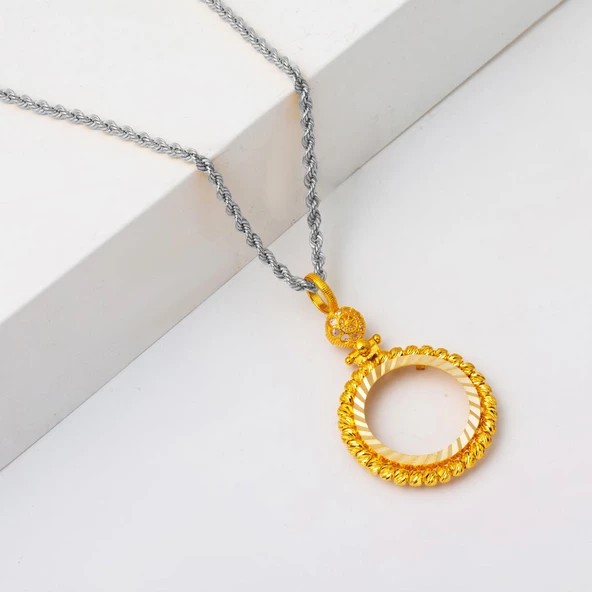 Çeyrek Altınlık Dorikalı Kolye Ucu - Resim 2