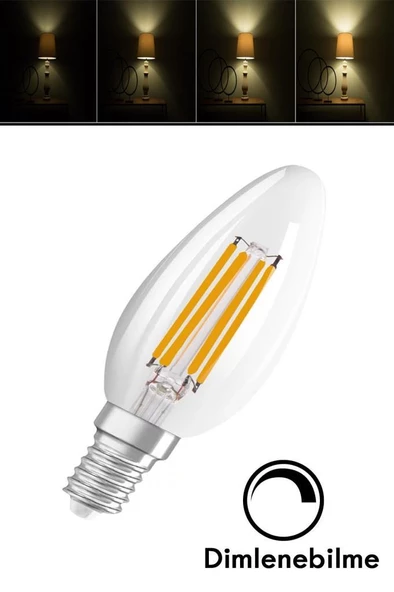 Osram Ledvance 4,8W (40W) Dim Rustik Led Mum Ampul - Sarı Işık Işığı Ayarlanabilir