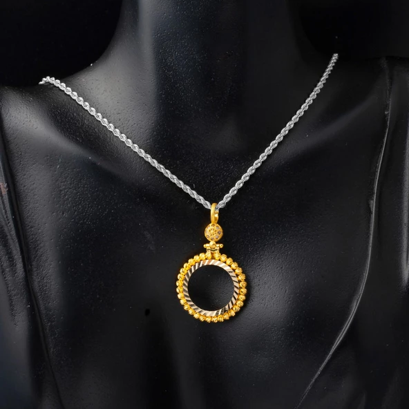 Çeyrek Altınlık Dorikalı Kolye Ucu - Resim 3