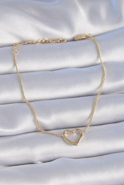 Pirinç Gold Renk Kalp Model Kadın Bileklik - EBJ241012W28539 ürün görseli