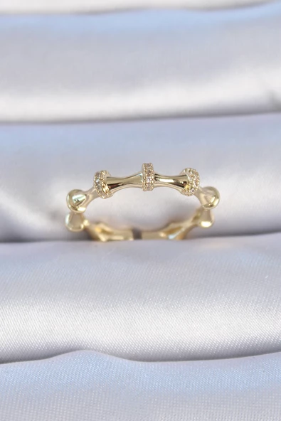 Pirinç Gold Renk Zirkon Taşlı Kadın Yüzük - EBJ241012W28553 ürün görseli