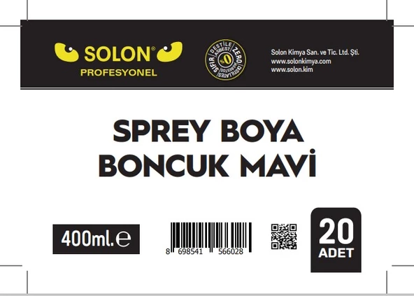 20 Adet (1 Koli) Sprey Boya Boncuk Mavi 400 Ml. - 5
