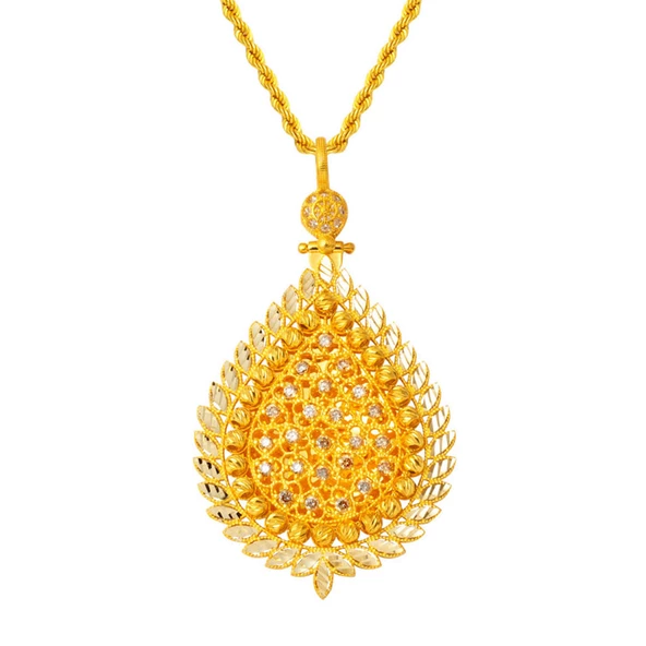 Antik Tasarım Zincirli Altın Kolye ürün görseli 1