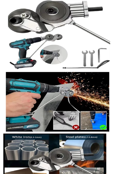 Periboia Matkap Ucuna Takılan Metal Plaka Sac Kesme Aparatı Demir Çelik Bakır Alüminyum Kesme - 2