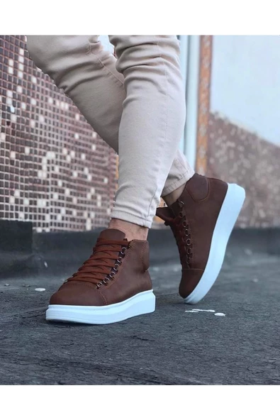 Terzi Bey Tb032 Taba Bağcıklı Sneakers  Yarım Bilek Bot - 3