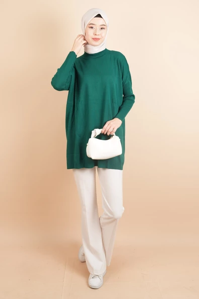 Fitil Kol Yarım Balıkçı Yarasa Kol Kazak Zümrüt - 2