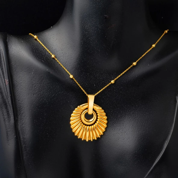 Deniz Kabuğu 22 Ayar Altın Kolye - Resim 3