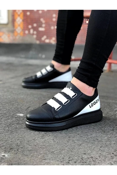 Terzi Bey Tb029 3 Bant Legend Kömür Beyaz Kalın Taban Casual Erkek Ayakkabı - 2