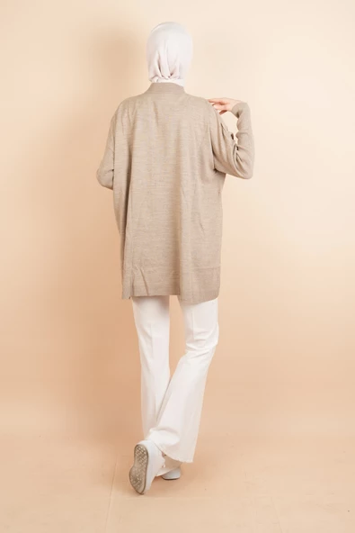 Fitil Kol Yarım Balıkçı Yarasa Kol Kazak Bej - 4