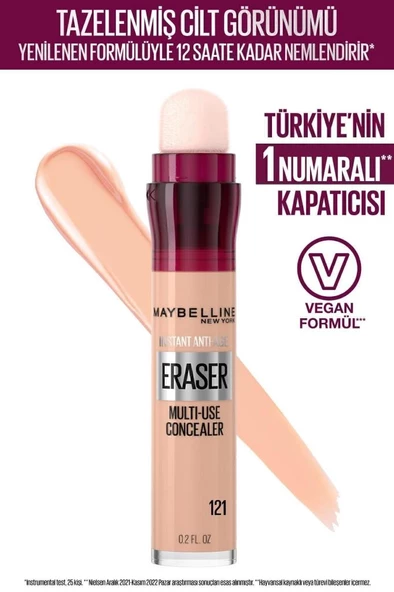 Maybelline New York Instant Age Eraser Concealer 121 Light Honey