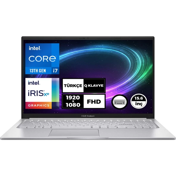 Vivobook 15 Intel Core I7-1355U 16GB 512GB SSD 15.6" Fhd Freedos Taşınabilir Bilgisayar X1504VA-NJ412001 ürün görseli