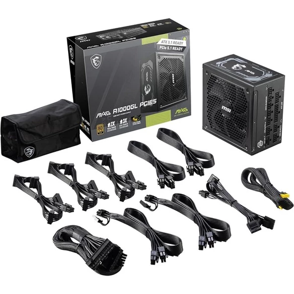 MSI 1000W 80+ GOLD MAG A1000GL PCIE 5.1 TAM MODÜLER POWER SUPPLY - 3