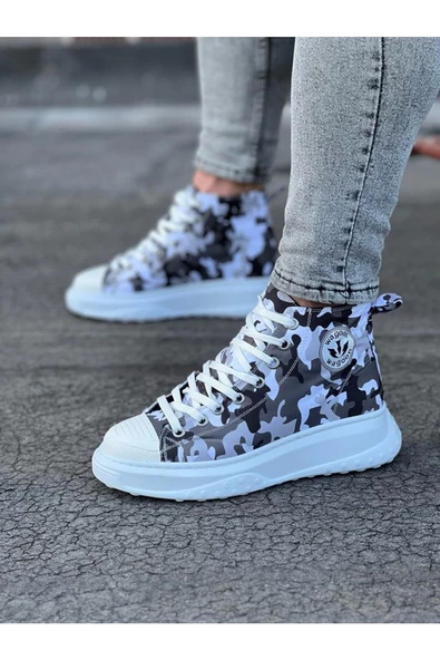 Terzi Bey Tb017 Beyaz Askeri Yarım Bilek Casual Ayakkabı