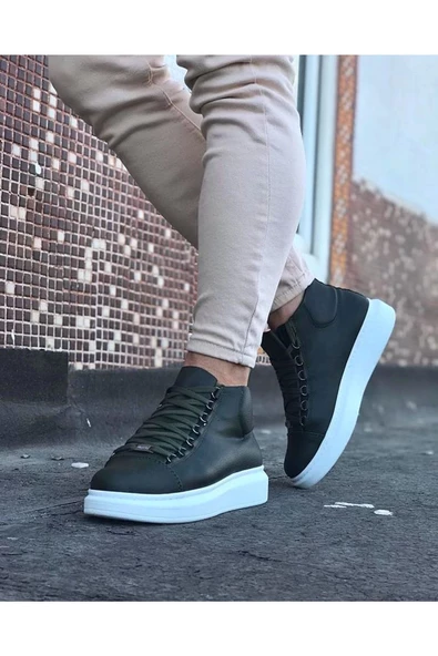 Terzi Bey Tb032 Haki Bağcıklı Sneakers Yarım Bilek Bot - 3