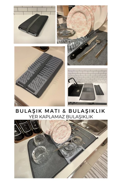 Mikrofiber Kurutma Matlı Bulaşıklık